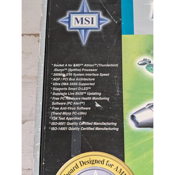 PARTS/REPAIR MSI K7T Pro2 ATX Motherboard Socket A AGP Universal 6 PCI KT133 v3 - Picture 2 of 14